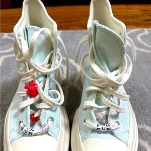 Converse Blue and White Sneakers Classic Low-Top Design